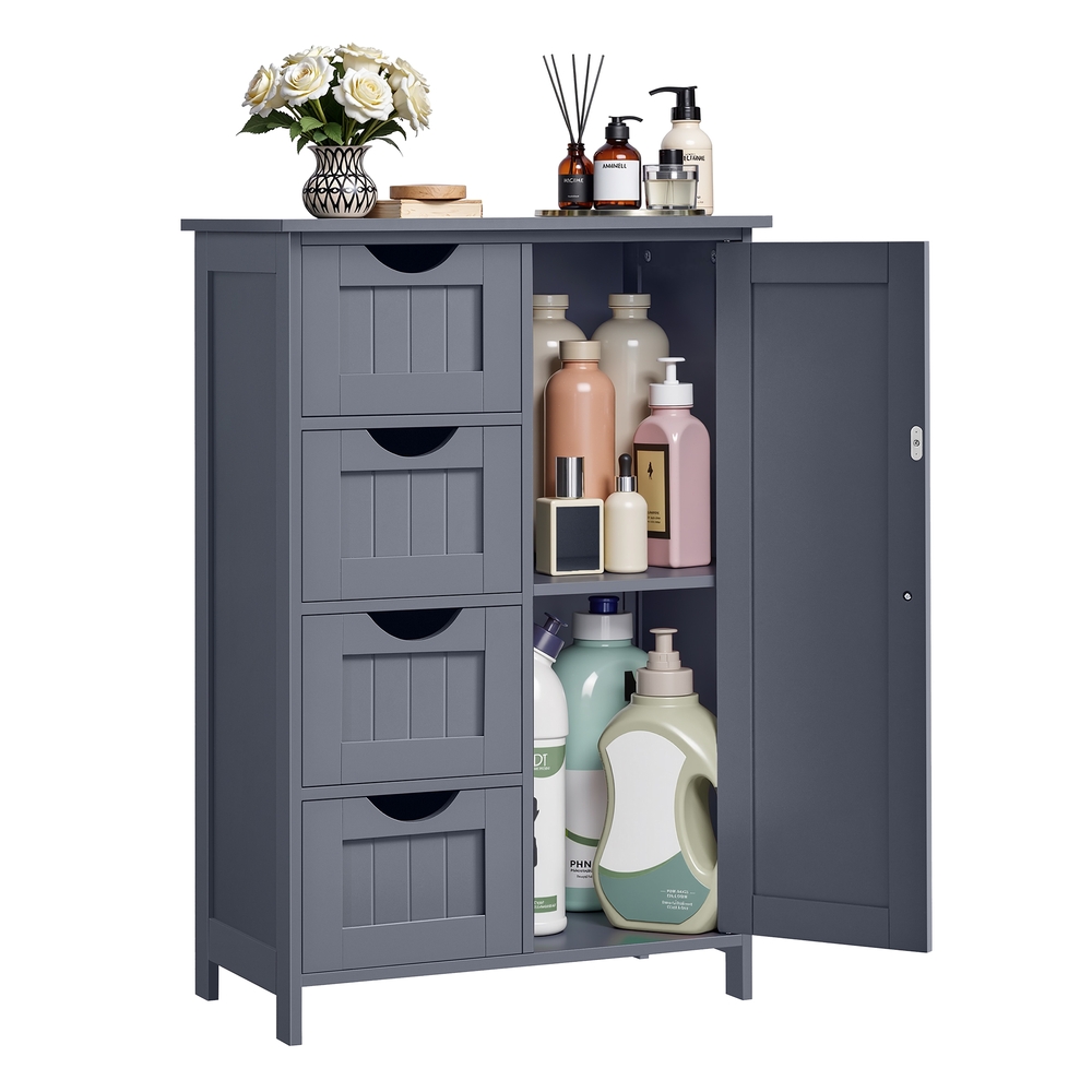 VASAGLE Schmaler Badschrank mit 4 Schubladen LHC41GY
