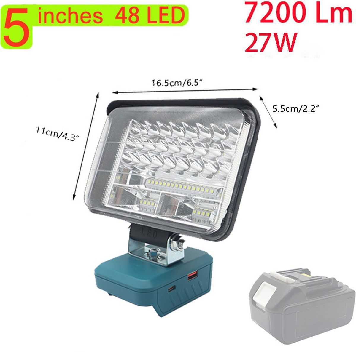 Makita LED Werklamp en Buitenverlichting met Type-C Snelladen