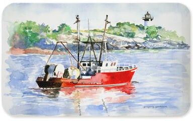 "Stupell Tranquil Drifting Boat Printed Anti-Fatigue Floor Mat, design by Greg Gorham, 30""x18"""