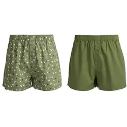 MEN'S TOUCH 2-er Pack Boxershorts Baumwolle 1x uni, 1x bedruckt
