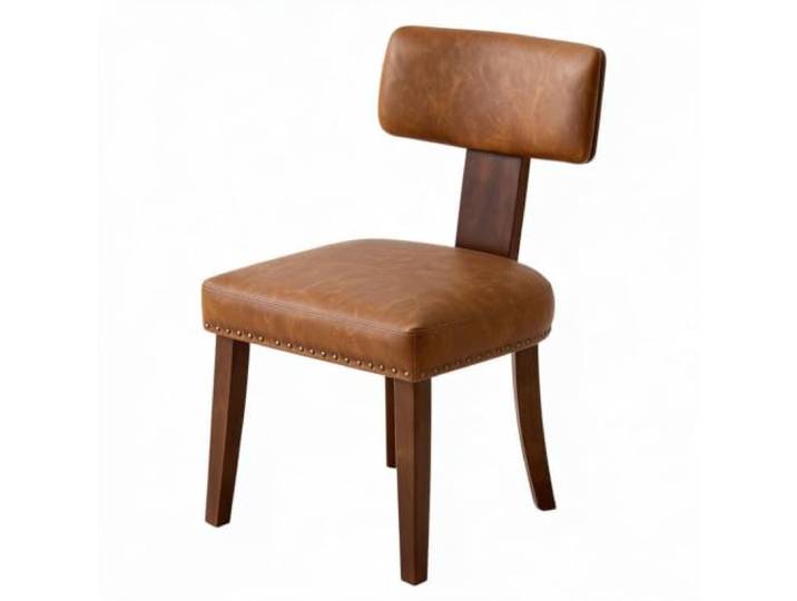 GarveeHome Esszimmerstühle 6er-Set Leder Massivholzgestell Holzbeine Braun Ergonomische Rückenlehne, Gepolsterte Sitzfläche, Stabiler Stand, Pflegeleicht, Küche