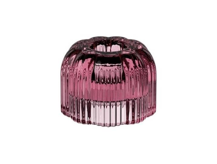 Kerzenhalter VILLEROY & BOCH Fleur cassis, 6 Stück , rosa (lila), H:4,5cm Ø:6,3cm, Glas, Kerzenhalter, Kerzenhalter, Eleganter Kerzenhalter aus farbigem Glas