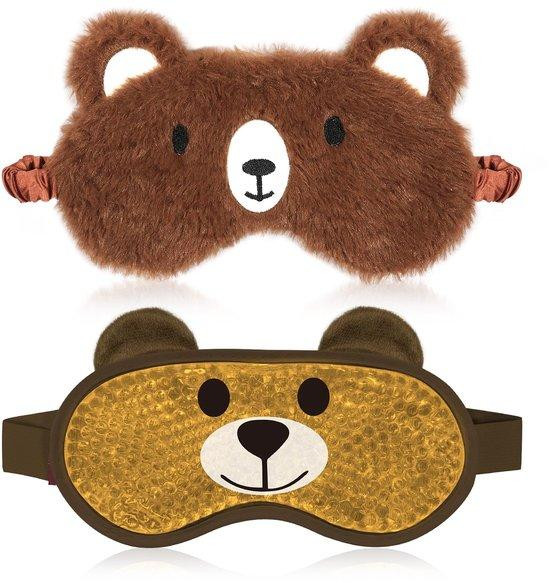My Novel Things verkoelend oogmasker 2-pack bruine beer slaapmaskers voor koude en warme therapie
