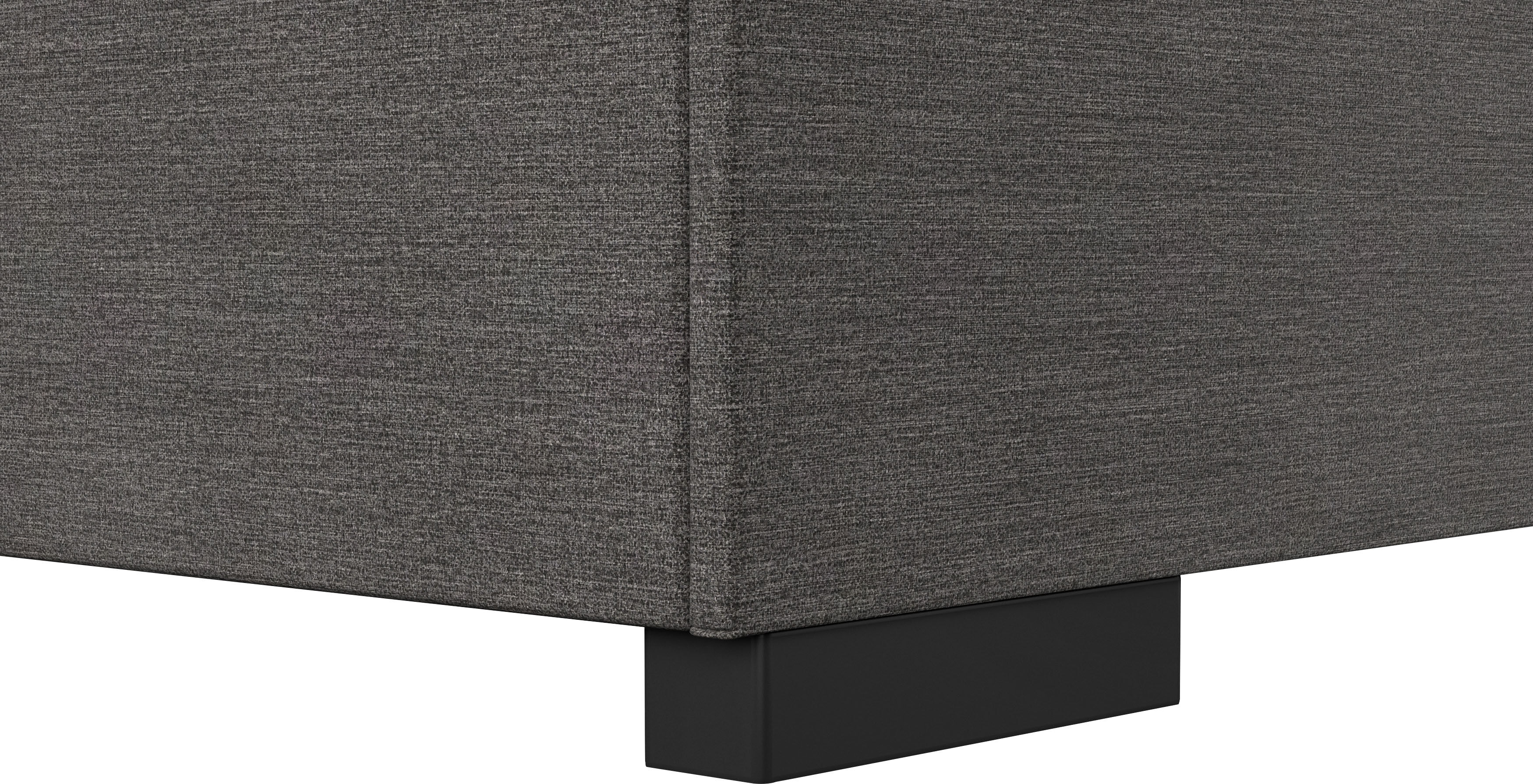 Boxbett COTTA "Kelly", grau (dunkelgrau), B:145cm L:207cm, 100% Polyester, Komplettbetten, Boxbett, ausgestattet mit LED-Licht, inkl. Bettkasten