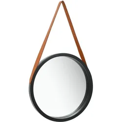 vidaXL Wandspiegel mit Gürtel 40 cm Schwarz