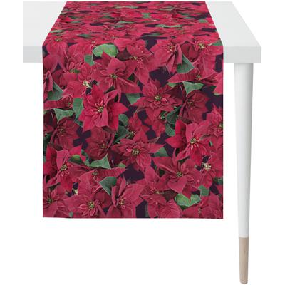 Tischläufer APELT "3614 Winterwelt, Weihnachtsdeko, Weihnachten", rot (rot, grün), B:48cm L:140cm, Baumwolle, Polyester, Tischdecken, Digitaldruck