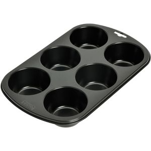 Kaiser Backform Inspiration, für 6 Muffins, aus Stahl, 29 x 18 x 3,5 cm, schwarz, antihaftbeschichtet, Muffinform