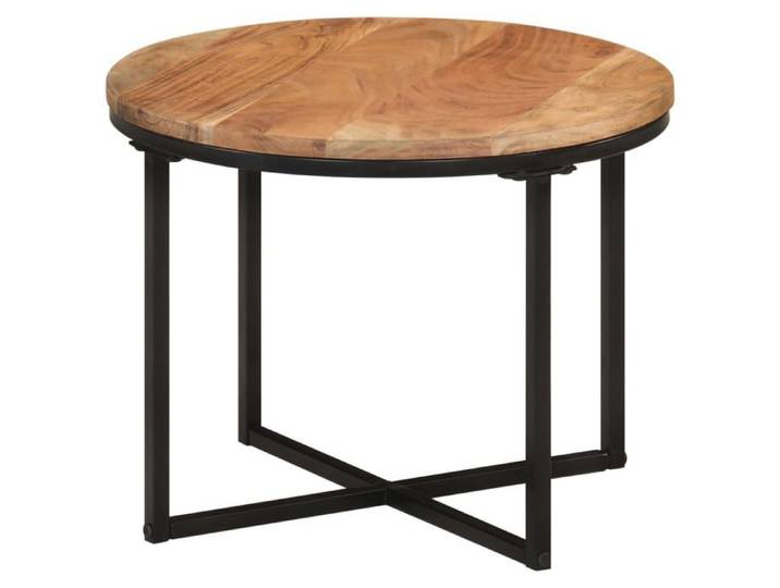 Table basse 45x45x35 cm bois massif acacia et fer 372740