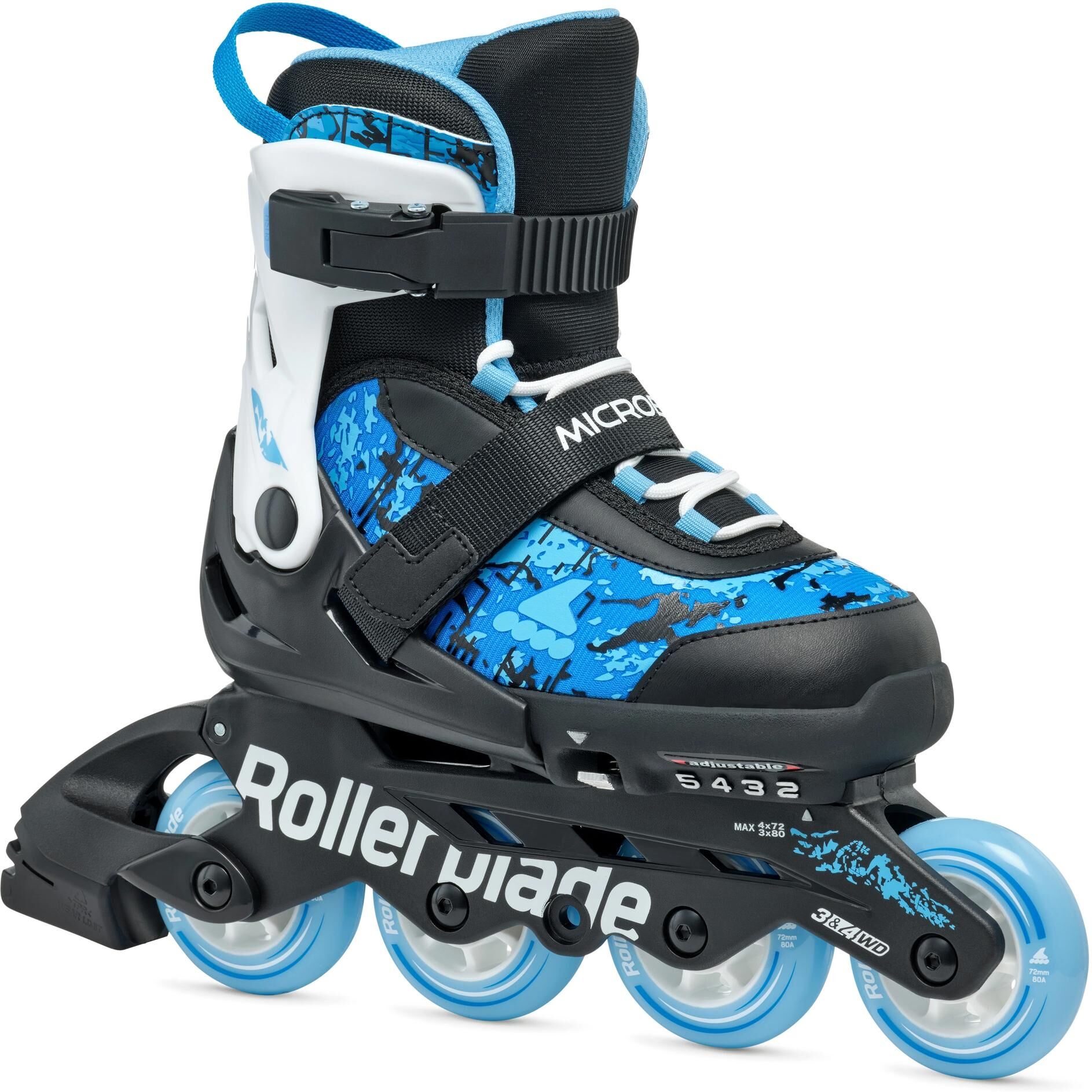 Inlineskates ROLLERBLADE "Microblade SL 36.5-40.5", blau (blau, schwarz), Inlineskates_Rollschuhe, Kinder, (bis ), Inlineskates blau, schwarz (bis )