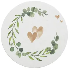 Sovie HORECA Bierdeckel Eukalyptus Herz, Ø 10,7 cm, 100 Stück