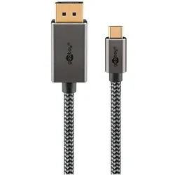 goobay Adapterkabel USB-C 3.1/DisplayPort silber, schwarz 1.0 m silber