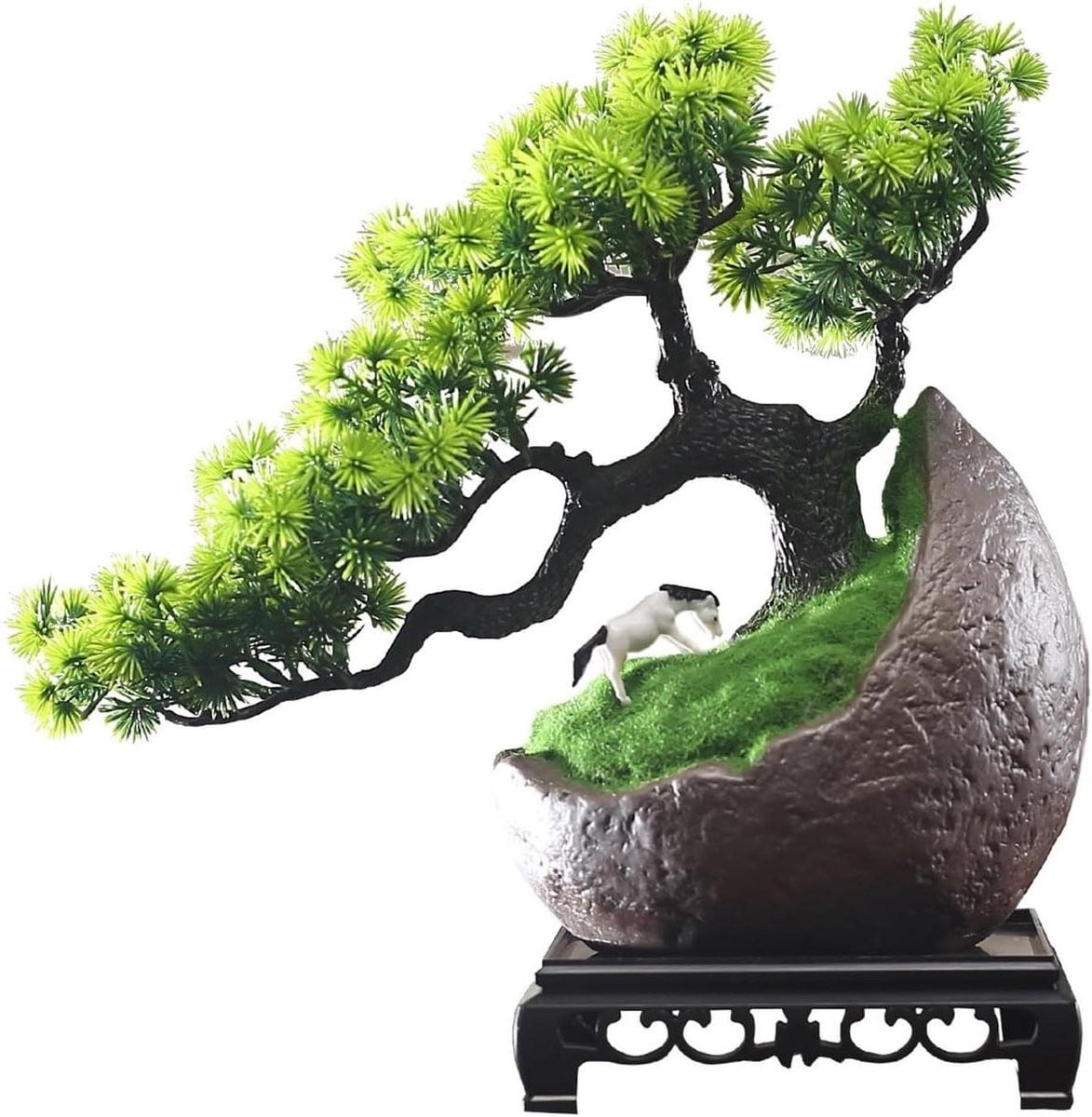 Kunst Bonsaiboom Groen - Decoratieve Onderhoudsvrije Plant - B/D/H: 1 x 1 x 1 cm
