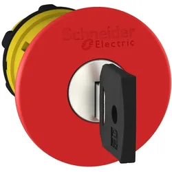 Schneider Electric ZB5AS944D Not-Aus/Not-Halt-Schalter, Frontelement, Harmony XB5, Kunststoff, 22mm, rot, Pilz 40mm, Schlüsselentriegelung, Dom 4A185