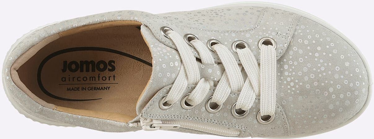 Schnürschuh JOMOS, Damen, Gr. 36, Textil, grau (champagner), Veloursleder, Schuhe Schnürschuh champagner 36, Textil