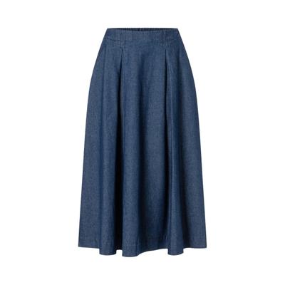 Maxirock MAERZ MUENCHEN "Maerz Muenchen 169400 Rock Damen Bekleidung", Damen, Gr. 42, blau, 100% Baumwolle, Röcke Maxirock