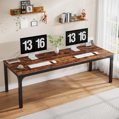 1Easylife "78.8"" Extra Long 2 Person Computer Desk with Metal Legs for Home Office Bedroom"