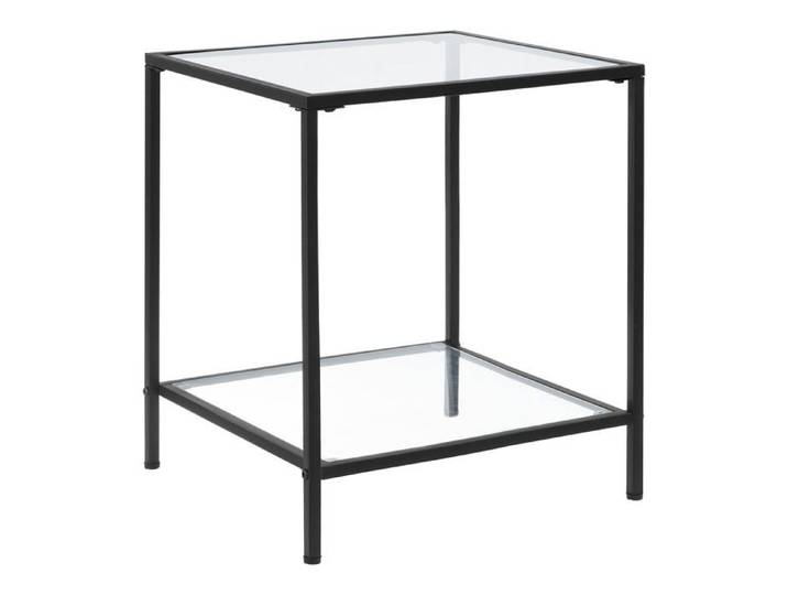 Table d'appoint - en.casa - 55x45x45 cm - Noir - Verre trempé - Style intemporel