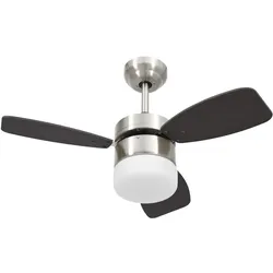 vidaXL Deckenventilator mit Licht und dunkelbrauner Steuerung 76 cm