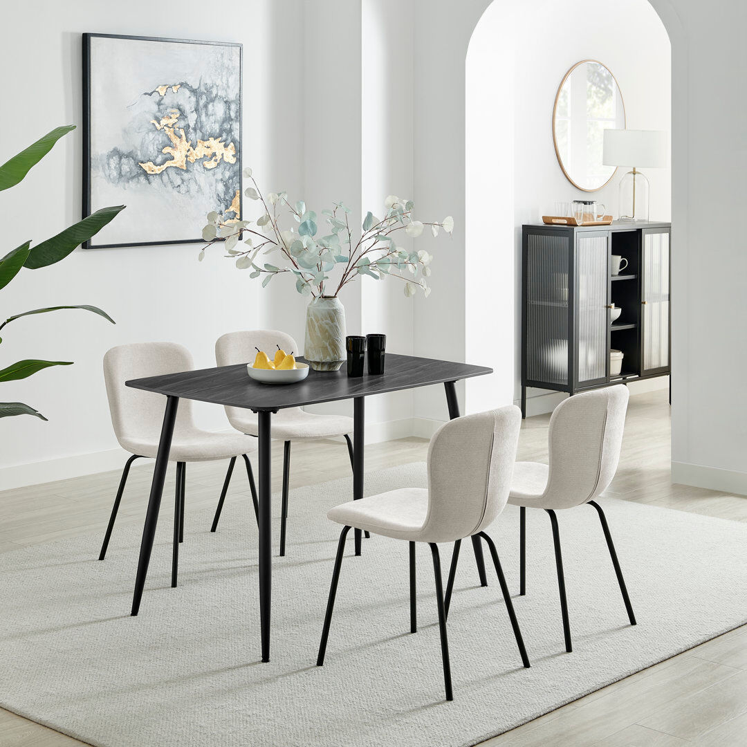 George Oliver Barrea 4 -Person Ceramic Dining Set Cream 4