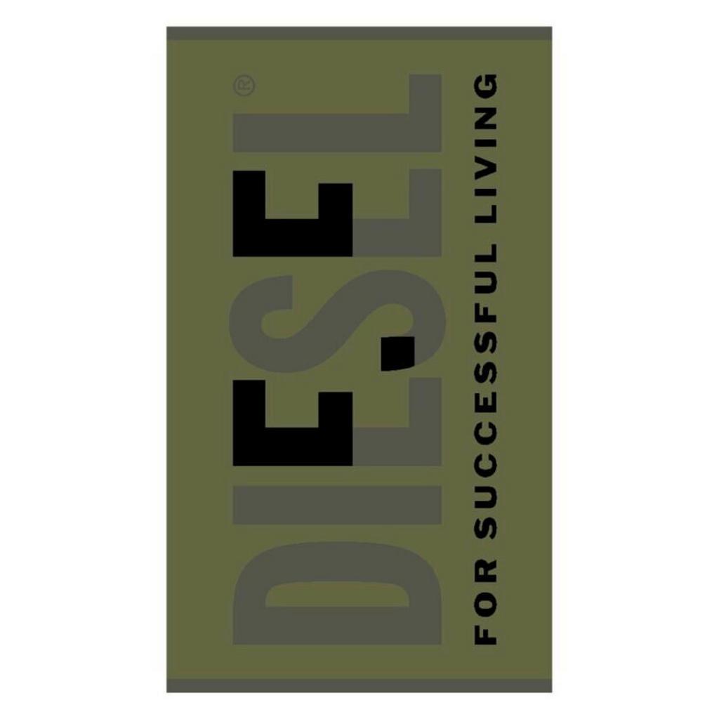 Diesel Strandtuch Smile, Grün, Textil, Schriftzug, 95x180 cm, Badtextilien, Strandtücher