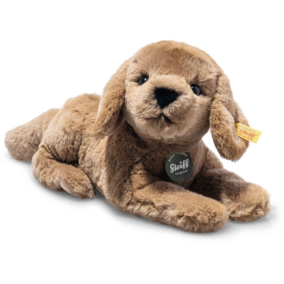 Steiff Lenny Labrador pluchen hond, bruin, liggend, 23 cm