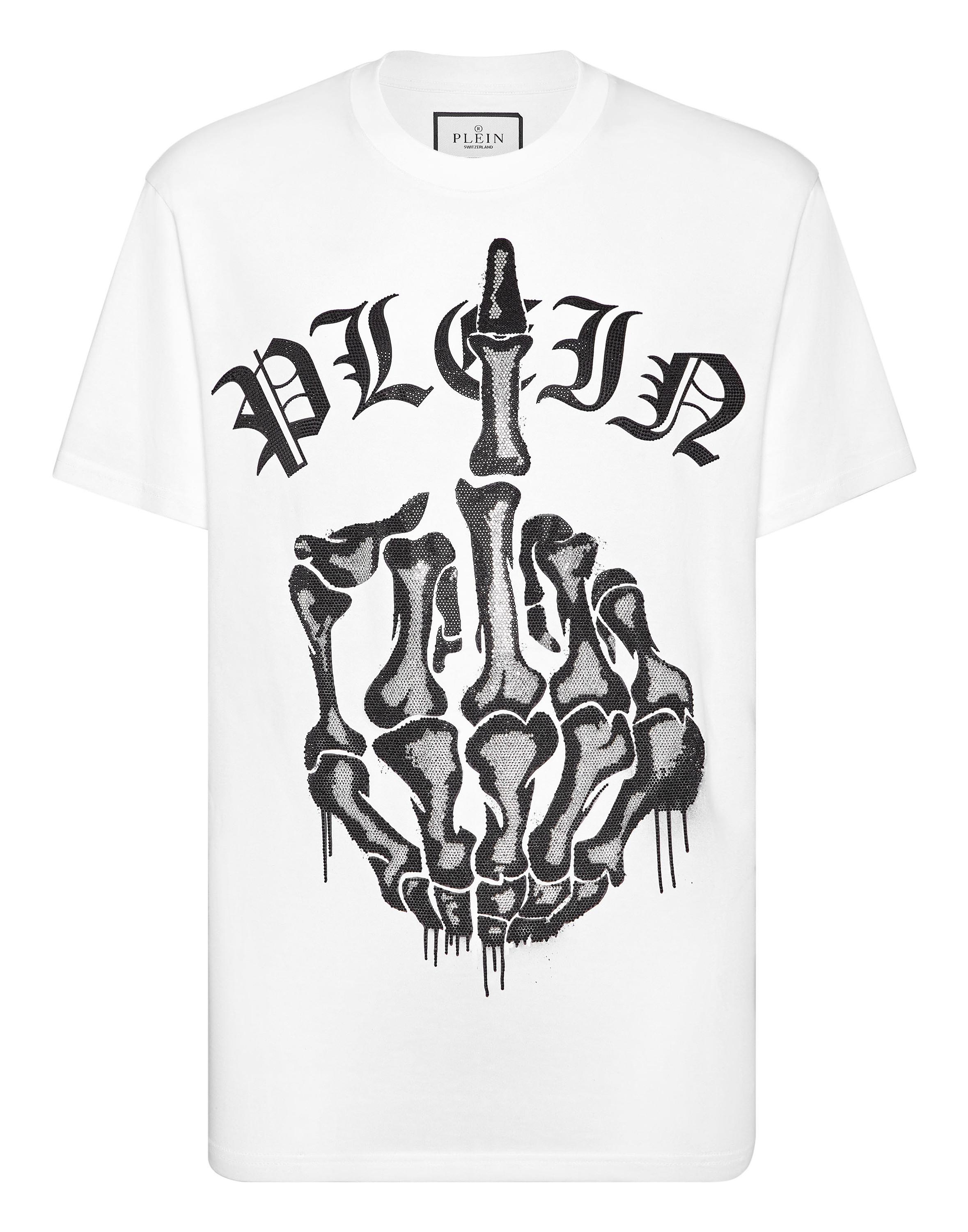 Philipp Plein T-Shirt mit rundem Ausschnitt, Iconic Plein - Weiß
