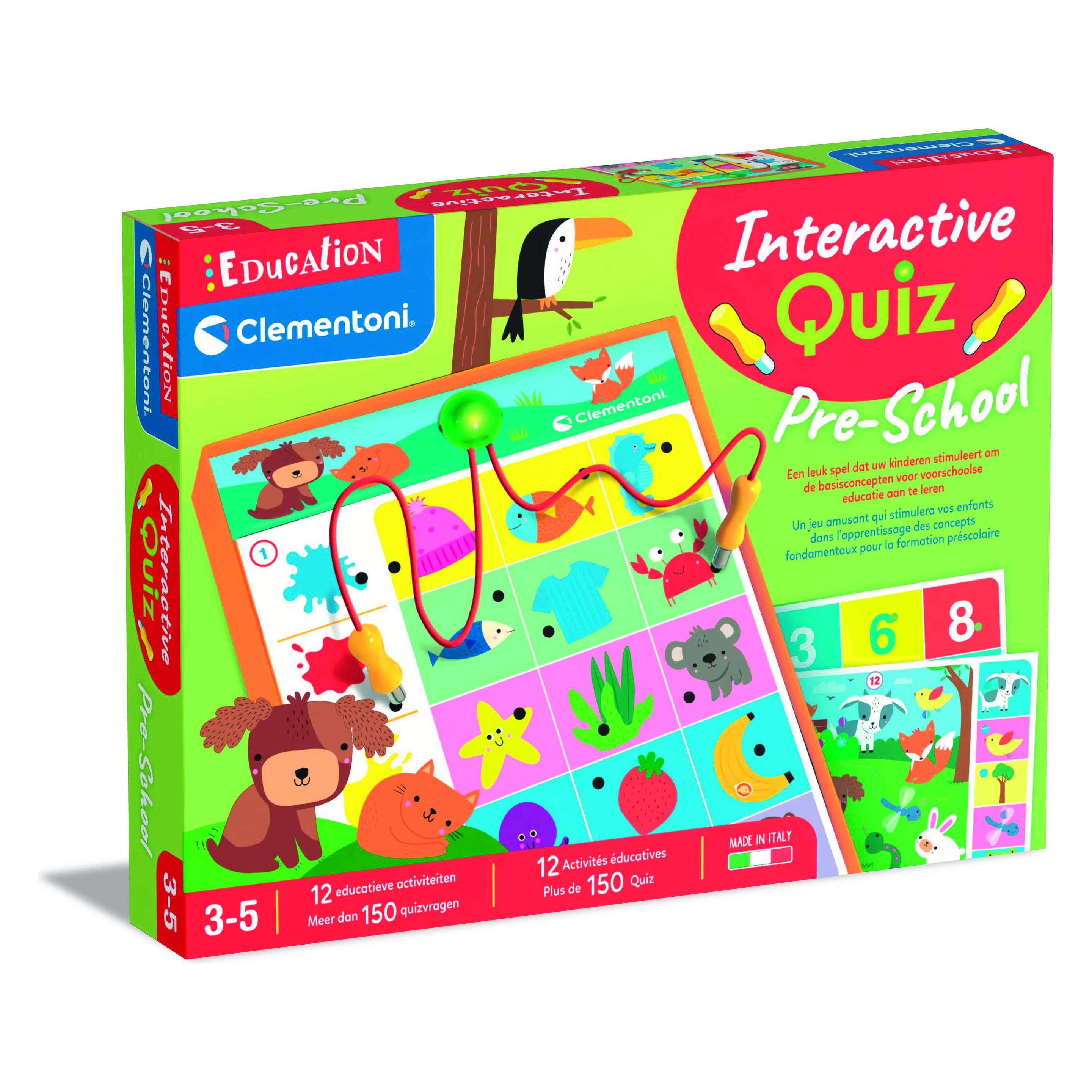Clementoni Education - Interaktives Quiz-Lernspiel für die Vorschule (Deutsch, Französisch, 3 - 5 Jahre) (56075)