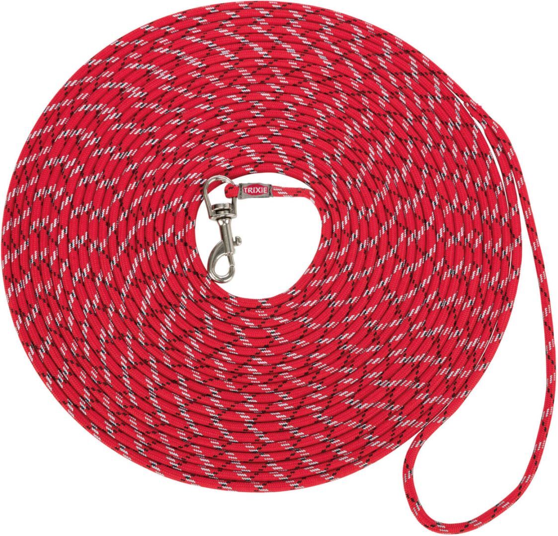 TRIXIE Junior Welpen-Schleppleine, XXS–XS: 8 m / Ø 4 mm, rot