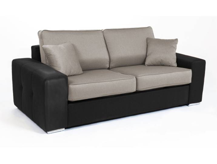 Canape convertible couchage 140 cm Cotton Wilma Noir / Sueback 21 - Basika