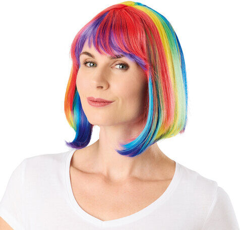 Longbob-Perücke "Rainbow"