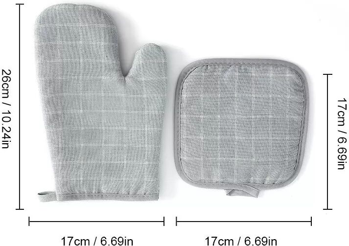 INF Küchen-Mikrowellen-Ofenhandschuh und Topflappen Set (2-teilig) - Hitzebeständig & Stilvoll Blau