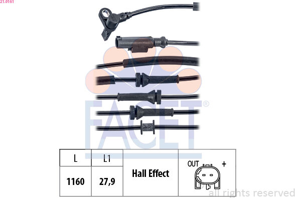 Facet Sensor, Raddrehzahl 210161 Für Lancia