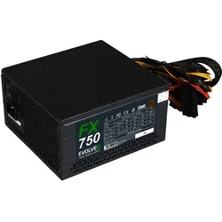Evolveo FX 750/750W/ATX/80PLUS Bronze/Bulk (750 W), PC Netzteil, Schwarz, Grün
