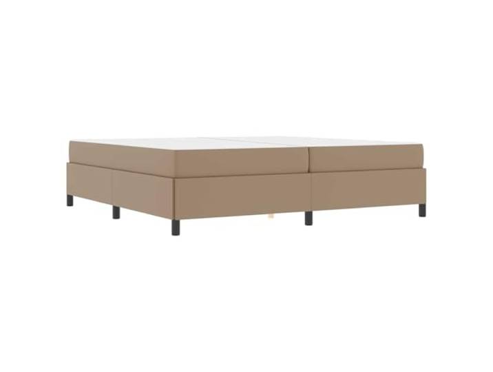KTHLBRH Cappuccino Bettgestell 200 x 200 cm Stoff Technisches Holz, fester Lattenrost, Kunststoffbeine, atmungsaktiver Stoff, Schlafzimmer, Gästezimmer