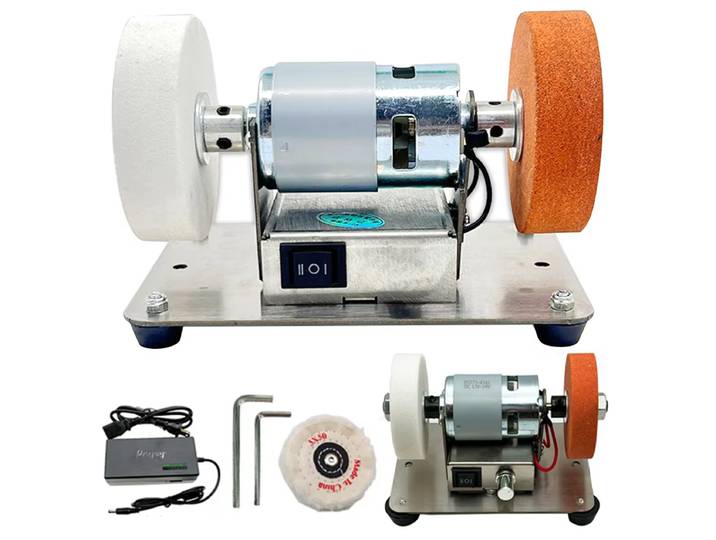 100W Double meuleuse Machine artefact Table meuleuse moteur Micro gros et fin polissage électrique meule meule pierre