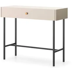 KONSOLENTISCH Dinley 1S Beige 93,2/79/39 cm – mit schwarzen Beinen im minimalistischen Design