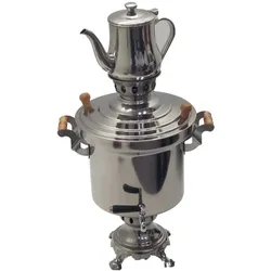 Grillpeter Samowar Set mit Teekanne Holzkohle Teemaschine mit Schornstein