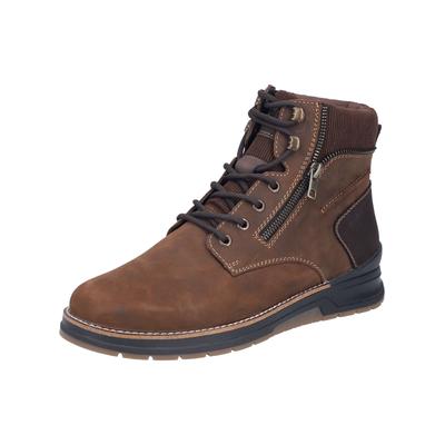 Schnürstiefelette RIEKER "Rieker Stiefelette Leder", Herren, Gr. 43, braun, Leder, Schuhe Schnürstiefelette