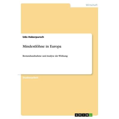 Mindestlöhne in Europa, Taschenbuch von Udo Haberpursch, GRIN, 978-3-638-91917-3