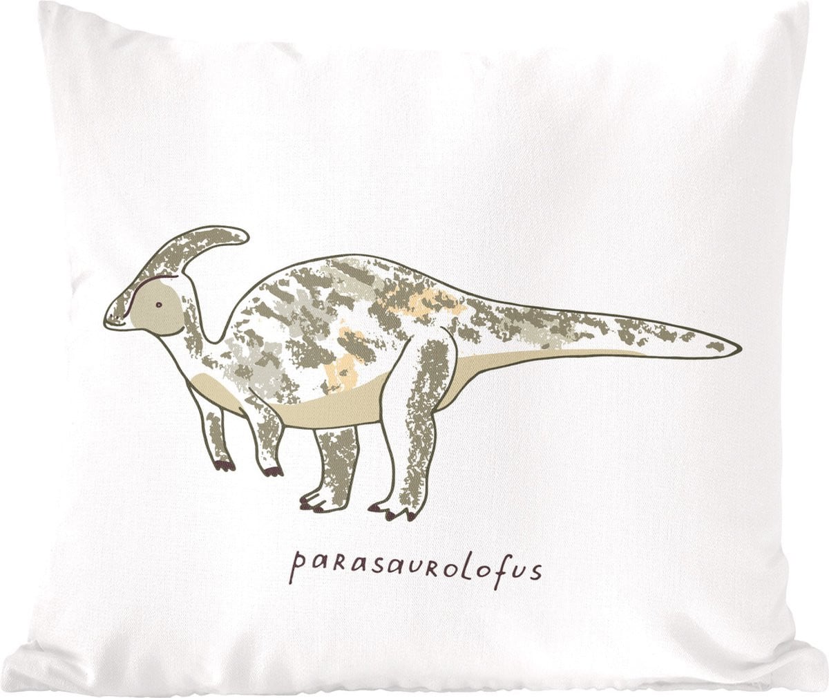 Sierkussen Parasausolophus Dinosaurus voor Kinderkamers of Woonkamer - 60 x 60 cm