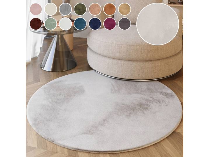 Esprit Alice ESP-4377 Kunstfell rund 25 mm Höhe Kaninchenfell-Haptik, besonders weich und dicht, für alle Räume