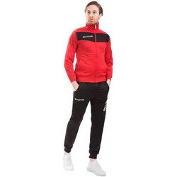 Givova, Herren, Laufjacke, Tuta Visa Triacetato Trainingsanzug Rot-Schwarz TR018 1210 2XL (XXL), Rot, XXL