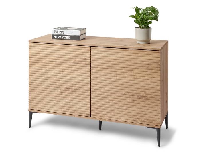 Tchibo - Sideboard »Reet« mit Lamellenoptik - 113,5x40,1x75,8cm - schwarz -