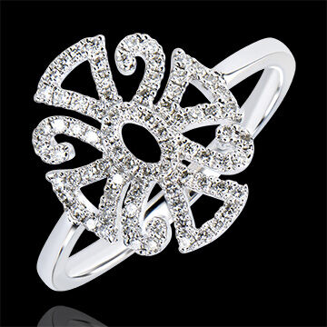 Edenly Ring Schicksal - Arabesk Variation - 18 Karat WeiÃŸgold und Diamanten