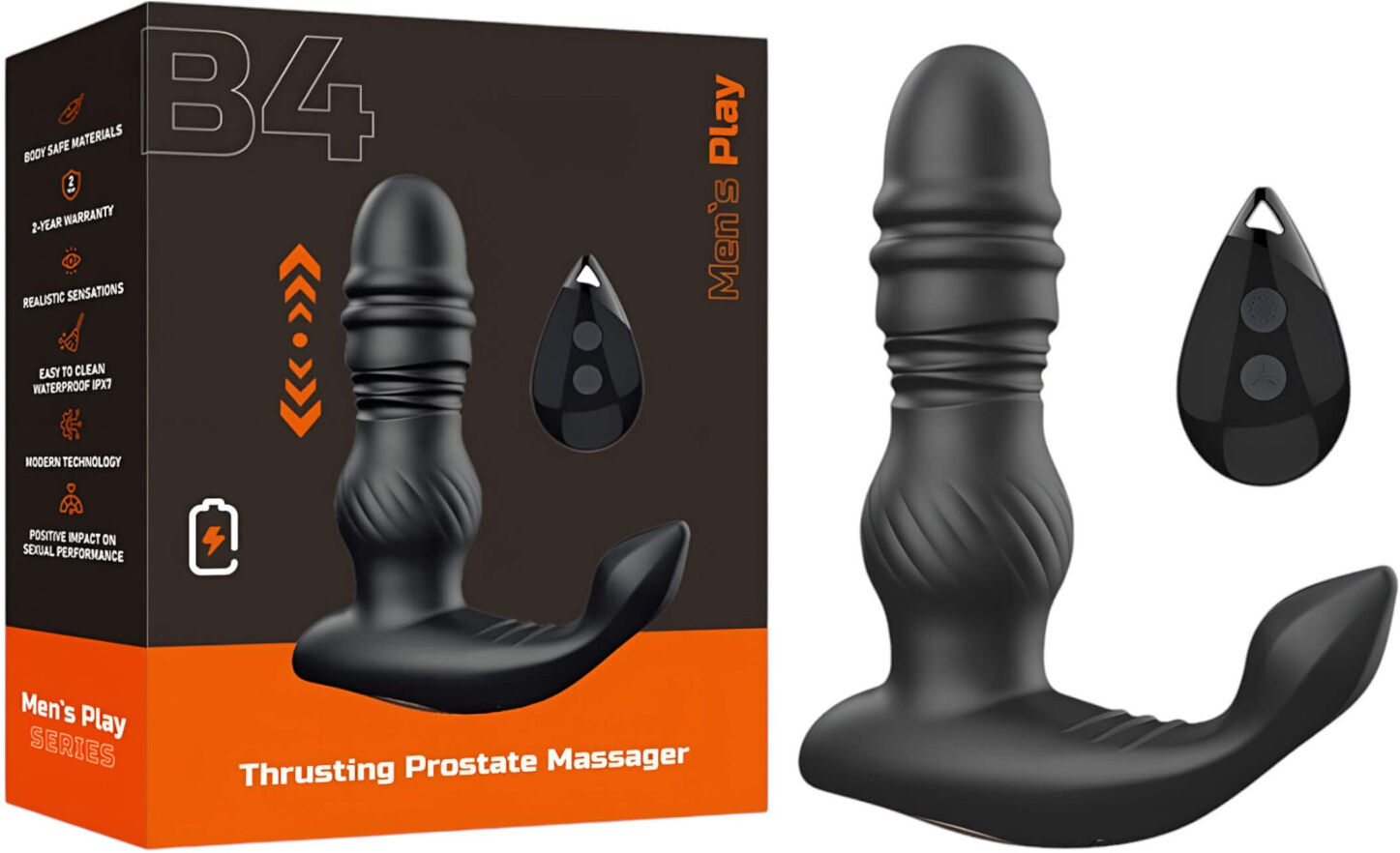 Men's Play Erospace Men's Play - up‑and‑down moving prostate vibrator (black)