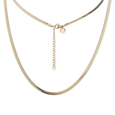 Kette ohne Anhänger FIRETTI "Schmuck Geschenk Edelstahl Halsschmuck Halskette Heringbonekette", gelbgoldfarben, Damen, Edelstahl, L: 55 B: 3mm, B:3mm