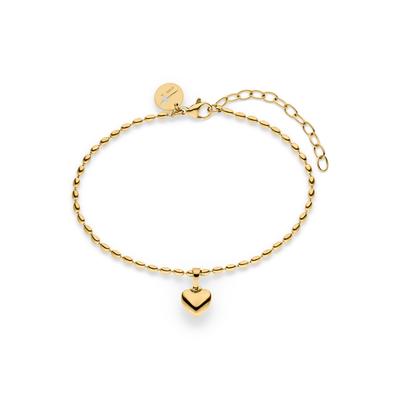 Armband TAMARIS "Schmuck Geschenk Edelstahl Tiny Steel Heart, Herz", gold (gelbgoldfarben), Armbänder, Damen, 21cm, Edelstahl, Armband