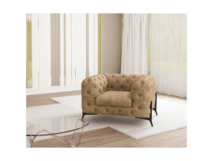 Fauteuil II Beige Microfibre Priya 125 x 73 x 100cm
