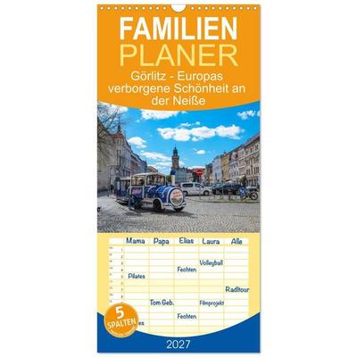 Familienplaner 2027 - Görlitz - Europas verborgene Schönheit an der Neiße mit 5 Spalten (Wandkalender, 21 x 45 cm) CALVENDO