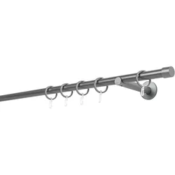 20mm,1-läufig,Rohr,Wandträger 12cm,Endstück cap Farbe: Anthrazit, Größe: 160cm